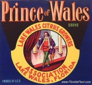 Prince of Wales Label - Lake Wales, Florida