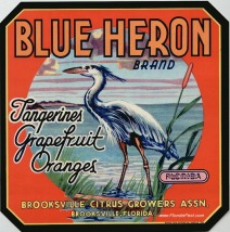 BLUE HERON - BROOKSVILLE FLORIDA LABEL
