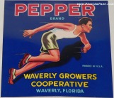 PEPPER BRAND LABEL - WAVERLY, FLORIDA