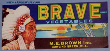 Brave Brand Vegetables Label - BOWLING GREEN, FLORIDA