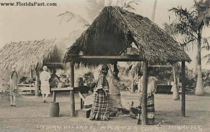 A Scene of FloridaPast Seminole Indian Village