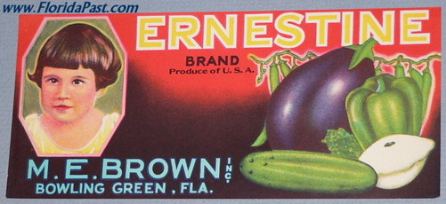 ERNESTINE BRAND - VEGGIES LABEL OF FloridaPast, BOWLING GREEN