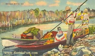 A FloridaPast Scene of a Seminole Family Moving. No U-Haul Here Folks